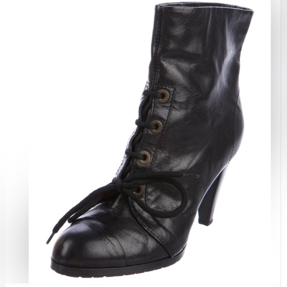Vintage Derek Lam Leather Round Toe Ankle Boot
